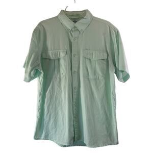 AFTCO Men’s Short Sleeve Fishing Button Down Shirt / Size: Medium